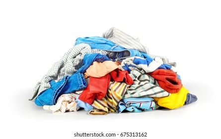 Pile Of Clothes Isolated On White Background