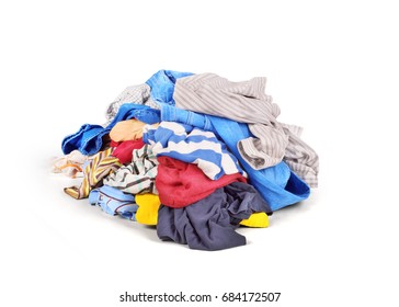 Pile Clothes Isolated On White Background Stock Photo 684172507 ...