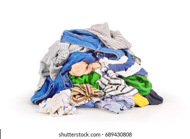 Pile Of Clothes Isolated On White Background