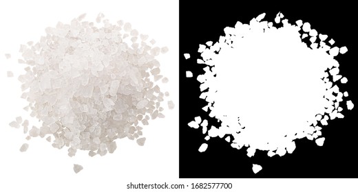 Pile Of Coarsely Ground Rock Sea Salt Isolated, Top View