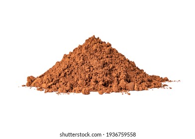 Pile of Cocoa powder isolated on white background.