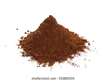 Pile Cocoa Powder Isolated On White Background