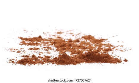 Pile Cocoa Powder Isolated On White Background