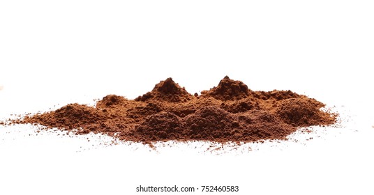 Pile Cocoa Powder Isolated On White Background