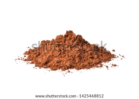 Pile of Cocoa powder isolated on white background.