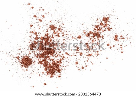 Pile cocoa powder isolated on white, top view Stockfoto © 