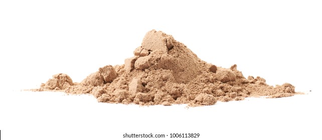 Pile Of Cocoa Protein Powder Isolated Over The White Background