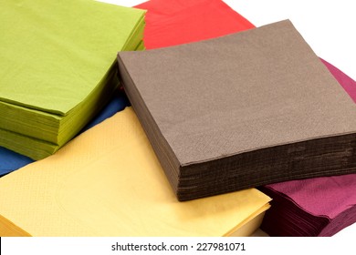 Pile of colorful napkin paper