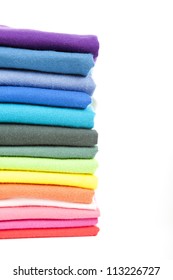 Pile of colorful t-shirts