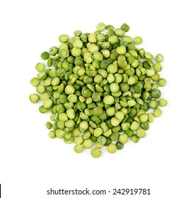 Pile of colorful vegetarian green split peas
