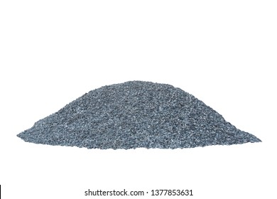 Pile of construction gravel or stone isolated on white background included clipping path.