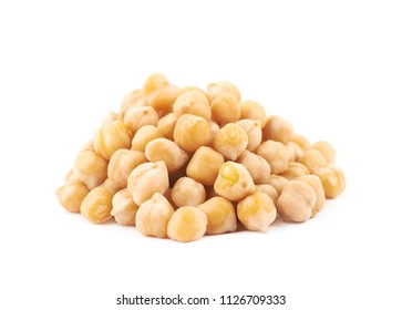 Pile Of Cooked Chick Peas Isolated Over The White Background