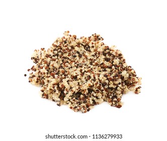 Pile Of Cooked Quinoa Seeds Isolated