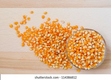 Pile of corn kernels from a corn sheller