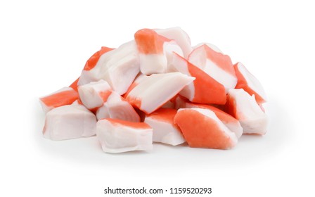 Pile Of Crab Meat Isolated On White Background