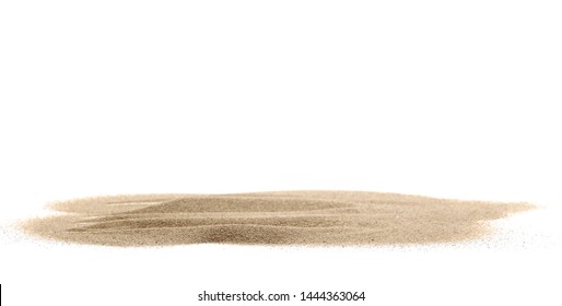 Pile Desert Sand Dune Isolated On White Background