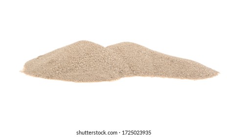 Pile Desert Sand Dune Isolated On White Background, Clipping Path