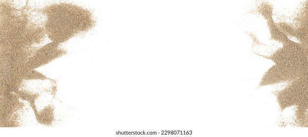 Pile desert sand frame isolated on white background, top view - Powered by Shutterstock
