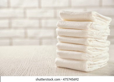 Pile Of Diapers On The Table