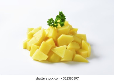 Pile Of Diced Raw Potatoes