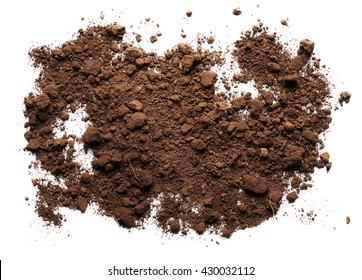  Pile Dirt Isolated On White Background, With Clipping Path