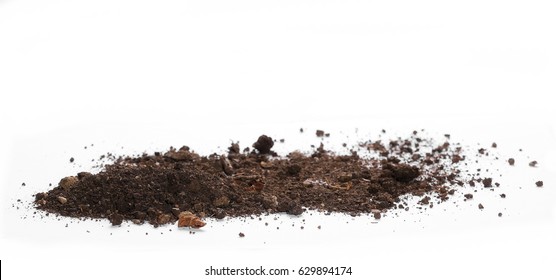  Pile Dirt Isolated On White Background, With Clipping Path