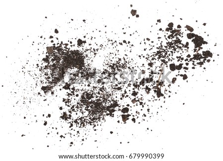 pile dirt isolated on white background, with clipping path