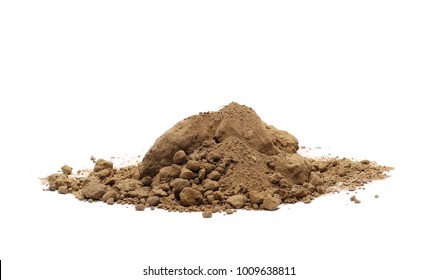 Pile Of Dirt, Soil Isolated On White Background