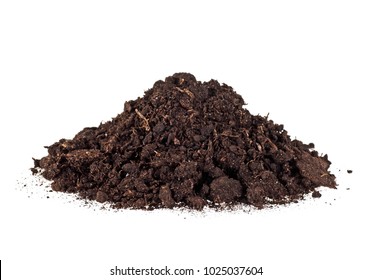 Pile Dirt Of Soil Land On White Background