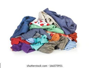 Pile Of Dirty And Mixed Clothes Ready For Washing 