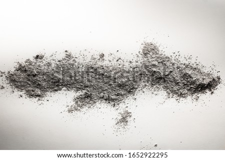 Pile of dissipated ash, dust, dirt, filth as cleaning, dusting, sweep, cremation, mineral, geology, burnt, fertilize