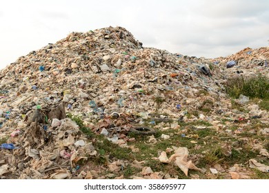 Pile Of Domestic Garbage In Landfill