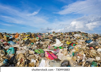 Pile Of Domestic Garbage In Landfill Dump Site.