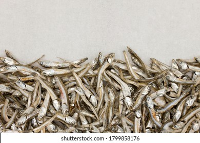 A Pile Of Dried Anchovies.