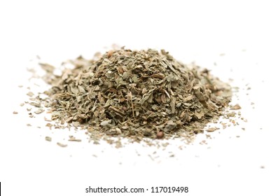 A Pile Of Dried Basil