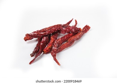 A Pile Of Dried Chili Isolated On White Background