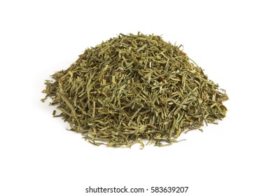 Pile Of Dried Dill Weed Isolated On White Background