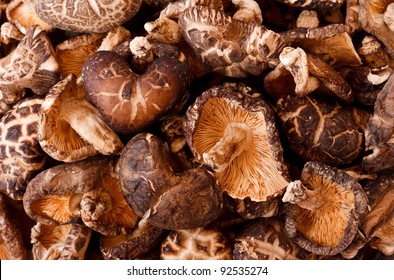 A Pile Of Dried Shiitake Mushroom