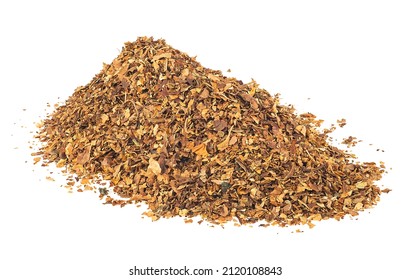 Pile Dried Smoking Tobacco Isolated On Stock Photo 2120108843 ...