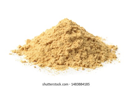 Pile Of Dry Mustard Powder Isolated On White