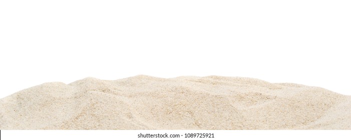 Pile dry sand isolated on white.