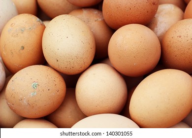 Pile of egg on market tray