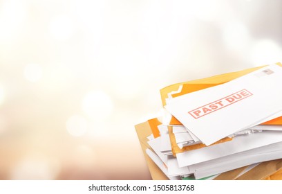 Pile of envelopes with overdue utility bills isolated on white - Shutterstock ID 1505813768