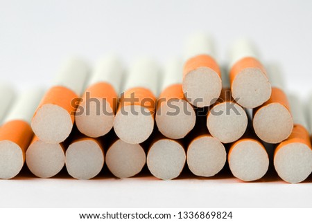 A pile of filter cigarettes
