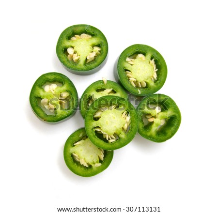 A pile of finely chopped chilli peppers on a white background 