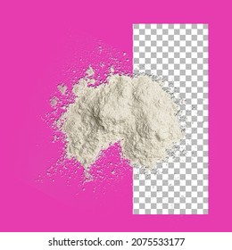 Pile of flour isolated on transparent background