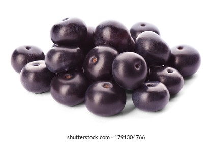 Pile Of Fresh Acai Berries Isolated On White