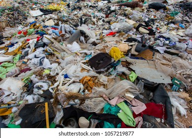 Pile Of Garbage , Garbage Dump ,Waste From Household In Waste Landfill , Global Warming