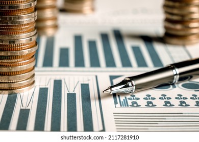Pile of gold coins stack in finance treasury deposit bank account for saving . Concept of corporate business economy and financial growth by investment in valuable asset to gain cash revenue profit .