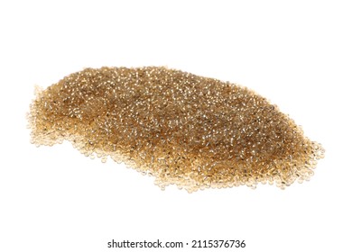 Pile Of Golden Beads Isolated On White